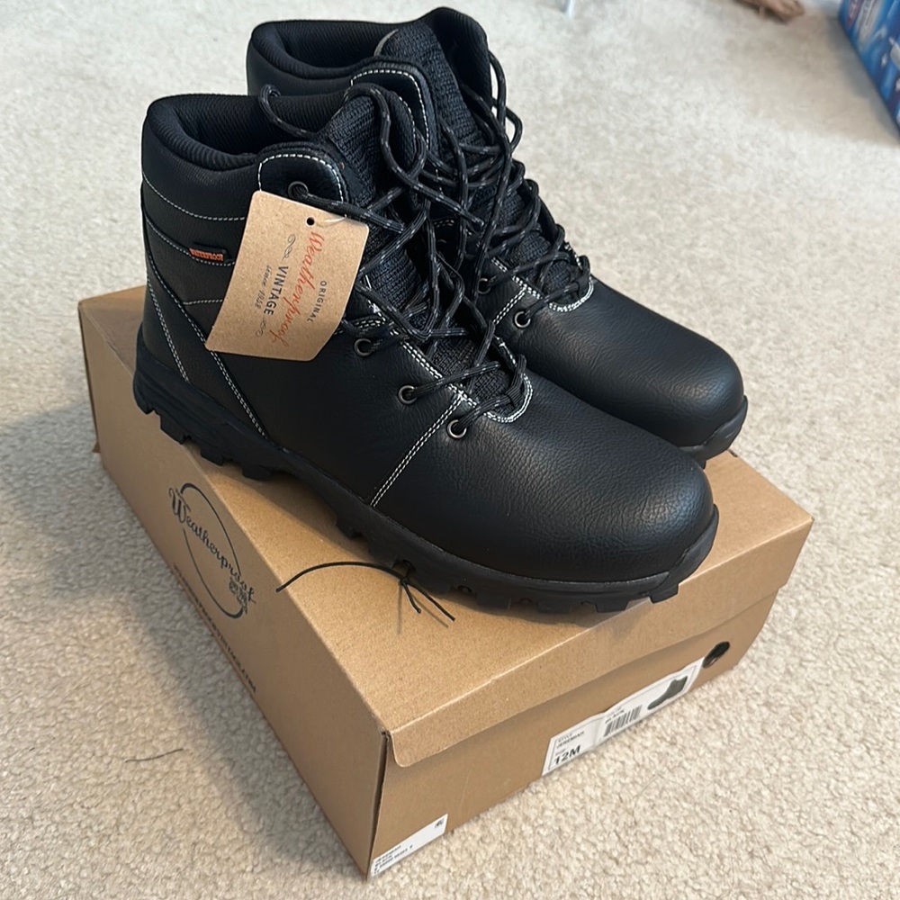 Weatherproof Vintage Black Boots Men’s Size 12
